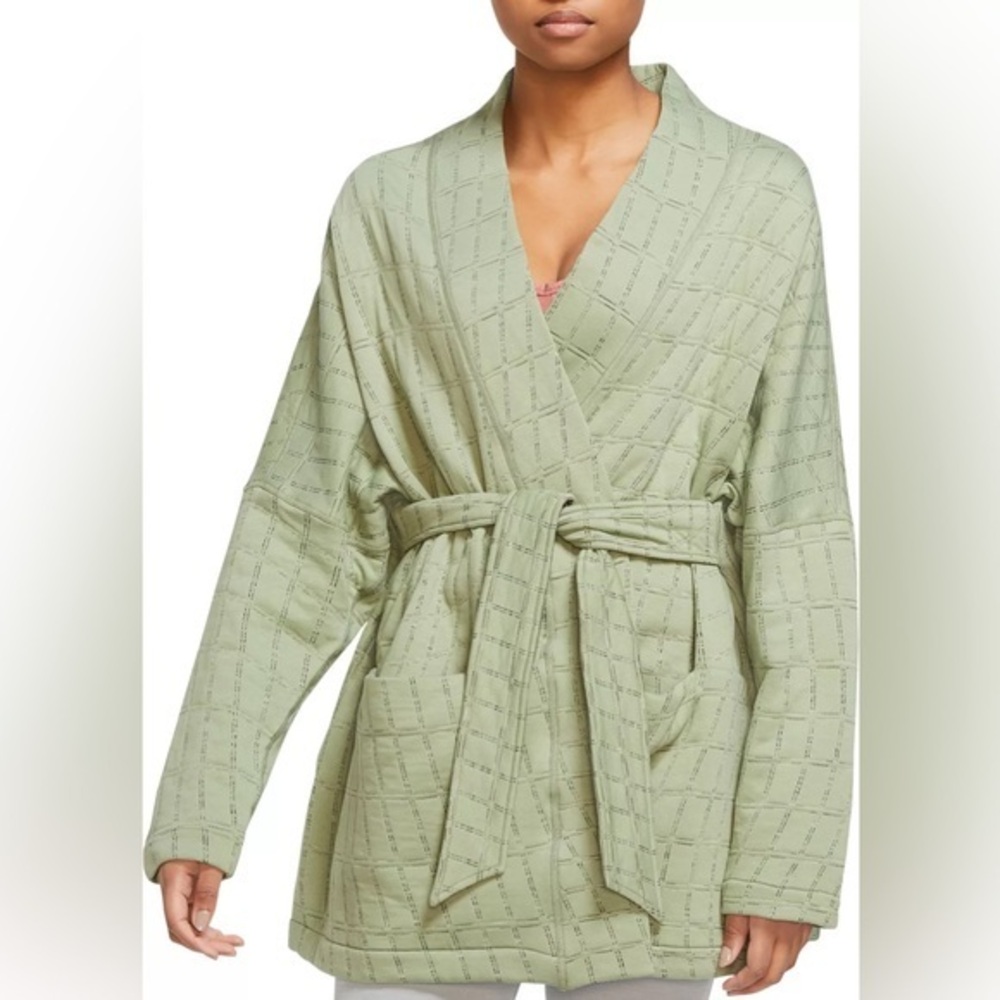 Nike Yoga Therma Fit Reversible Kimono Green Wrap Top NWT XL